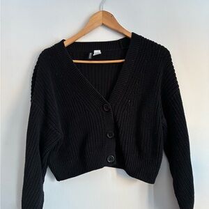 Black Button-Up Women's Sweater